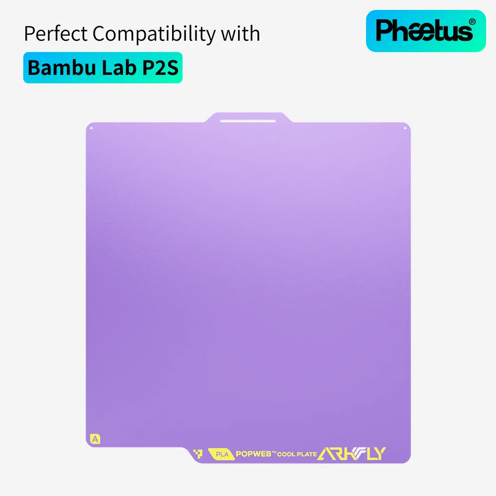 

Phaetus For Bambu Lab P2S 3D Printer Build Plate Arkfly Cobweb Cool Plate Spring Steel Double-sided Textured