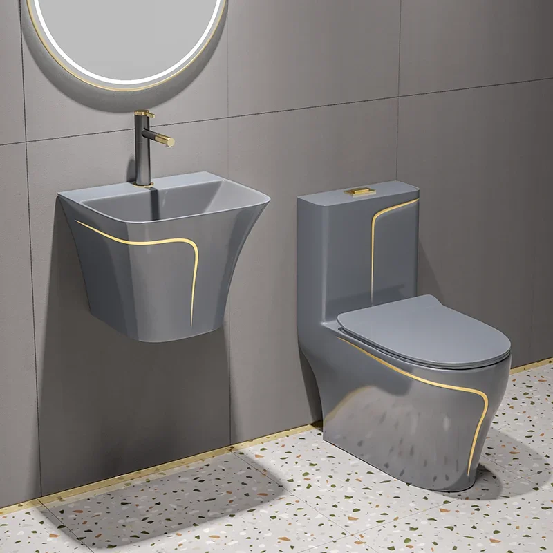 Modern Ceramic One-Piece Foshan Sanitary Ware Water Closet Bathroom 3 Piece Toilet And Basin Sink Complete Matte Wc Toilet Set