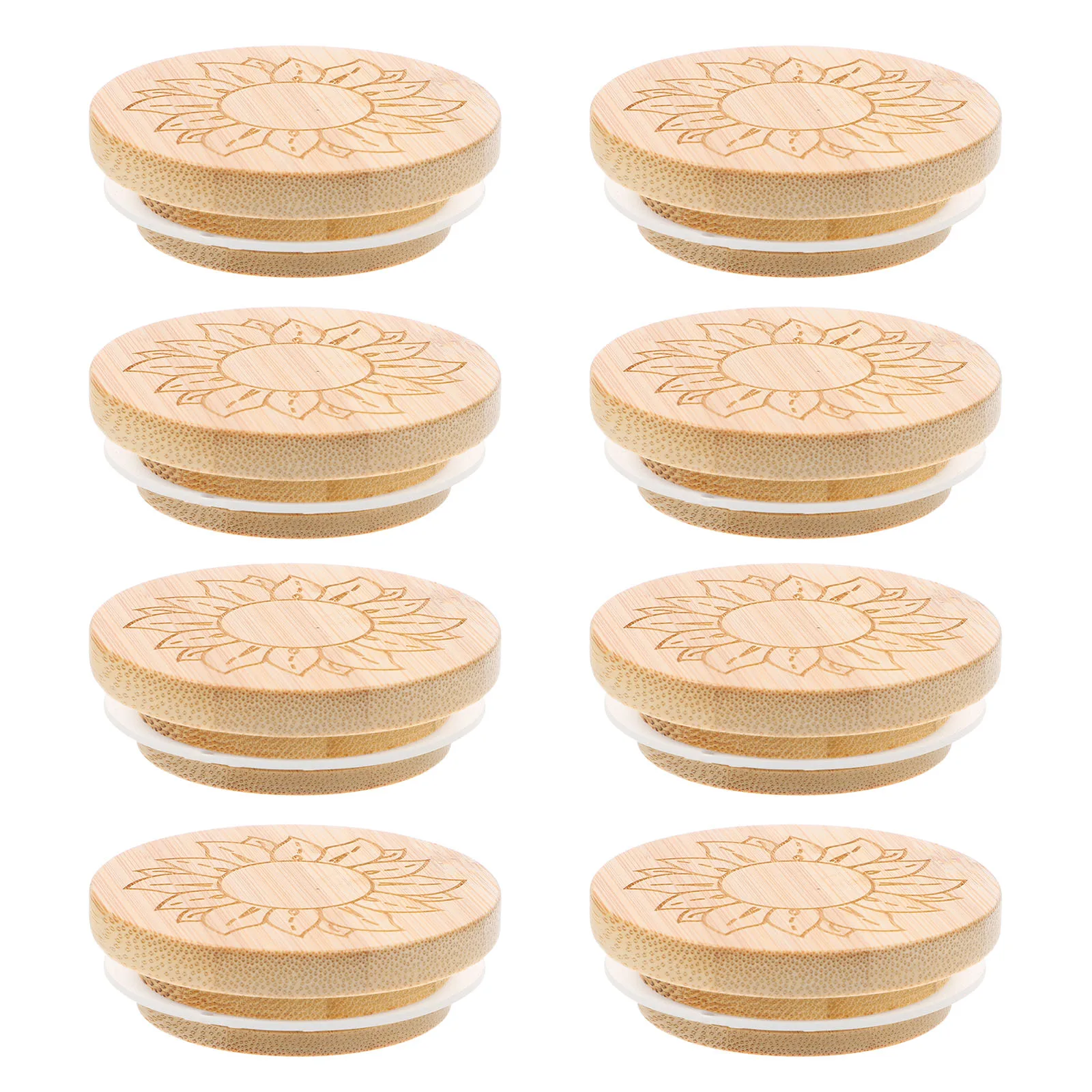 

8pcs Wooden Jar Lids for Airtight Containers Storing Honey Tea Yogurt Juice Spice Cookies Glass Plastic Metal Jars Dust Insect