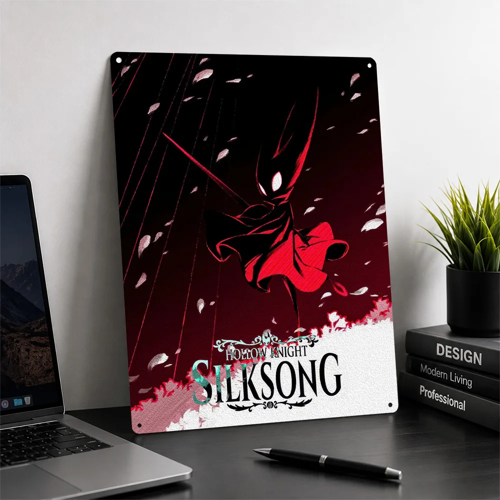 Hollow Knight Silksong Hornet 3D Texture Metal Poster Customized Wall Art Tin Sign Gift for Mancave Bedroom Stuff Decor Luxury