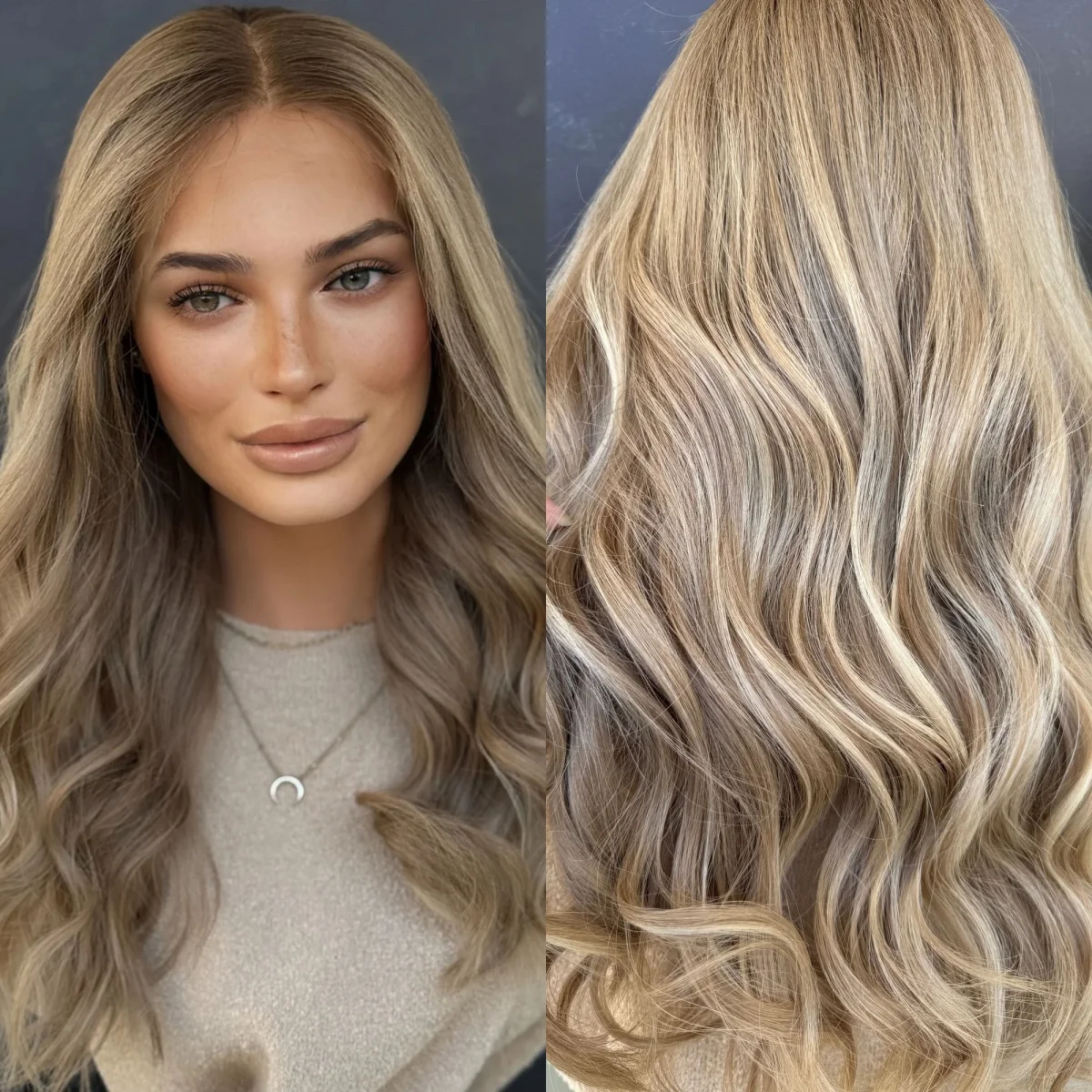 

20 Inches Ombre Ash Blonde Deep Wave New Style Medium Length Synthetic Lace Top Wigs Loose Wave Middle Parting Glueless Wigs