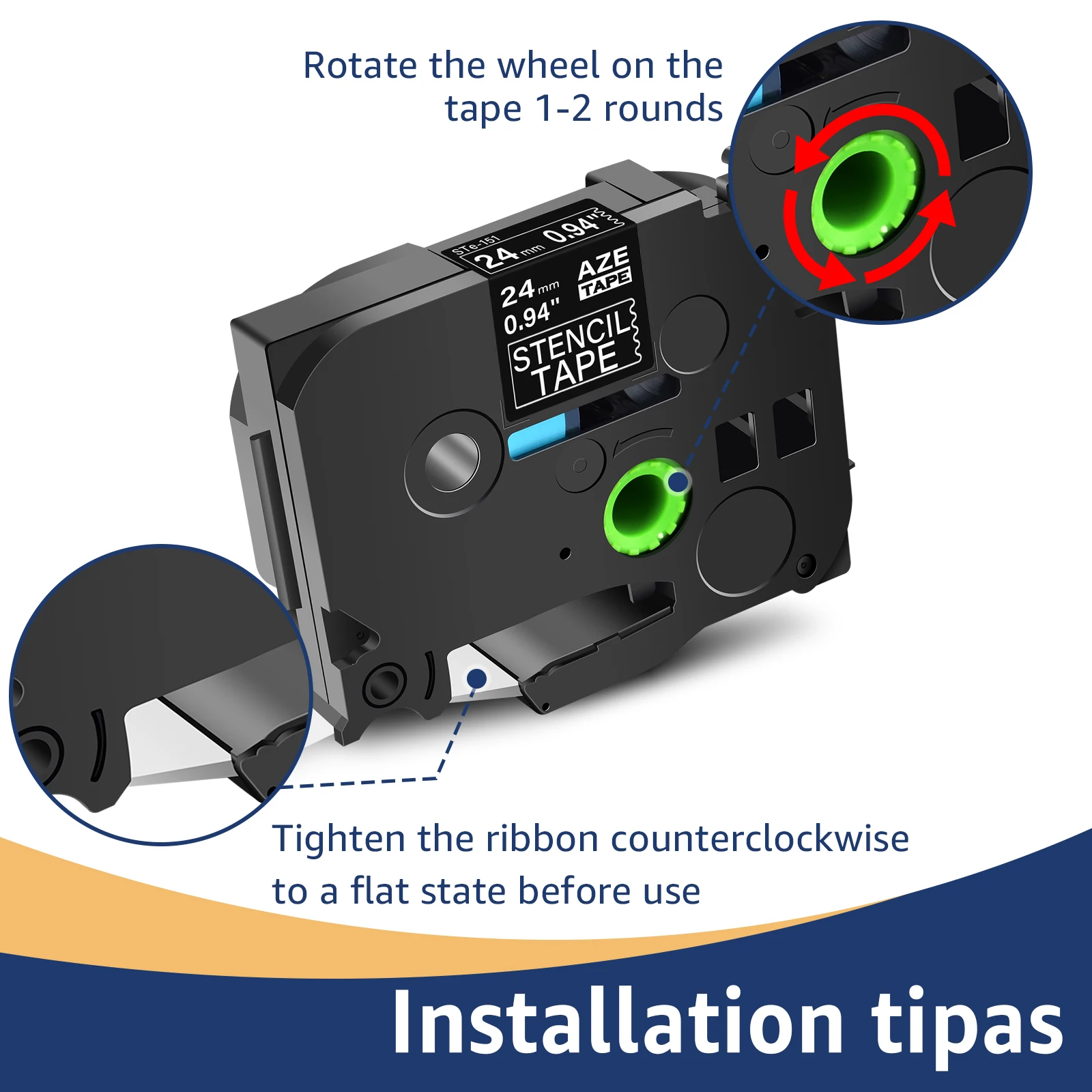 5/10 قطعة 18/24/36 مللي متر شريط استنسل النقش غير لاصق STE-141 STE-151 STE-161 متوافق مع صانع Brother P-touch