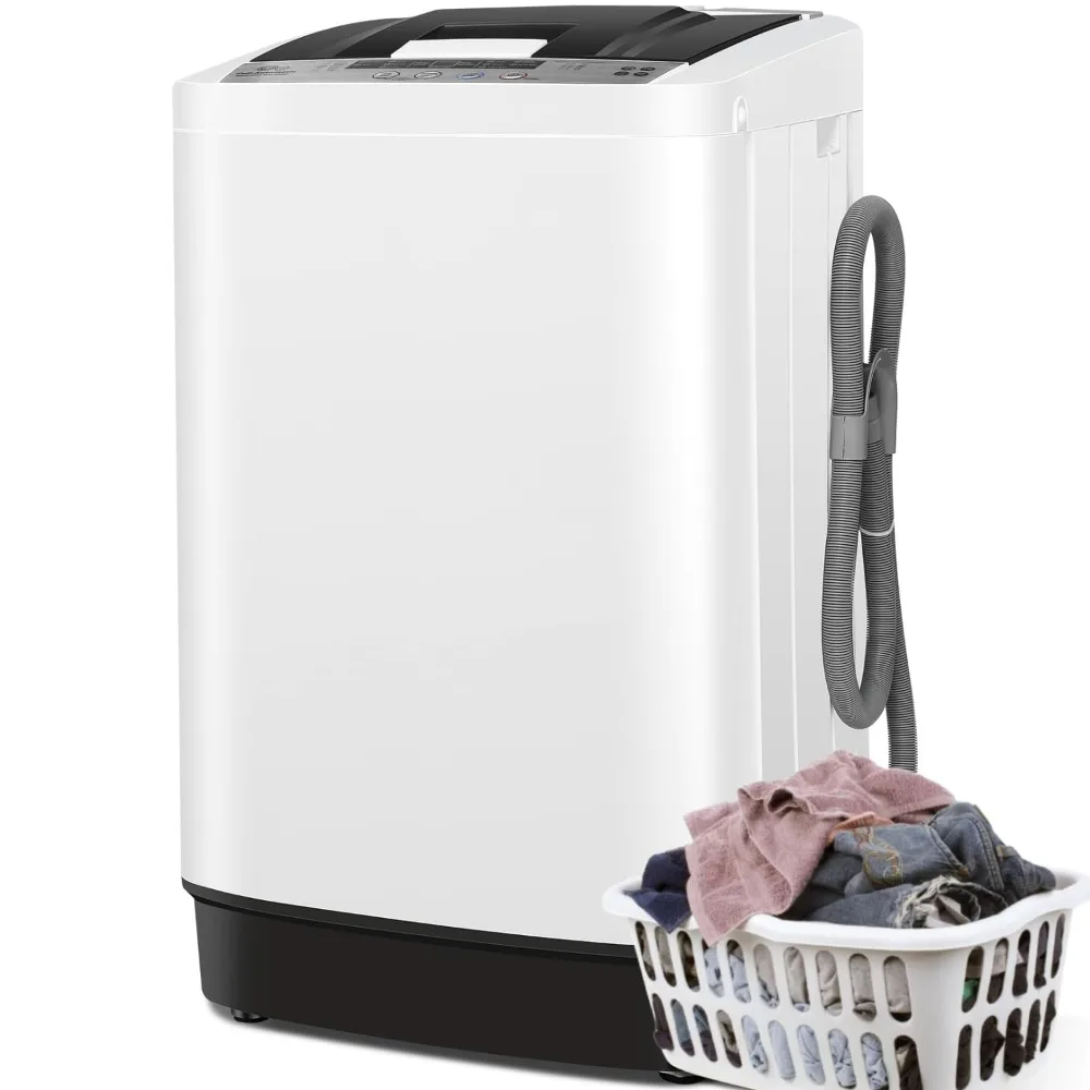 Portable Washing Machine, Compact Washer With LED Display,10 Programs and 8 Water Levels Selections Small Washing Machine