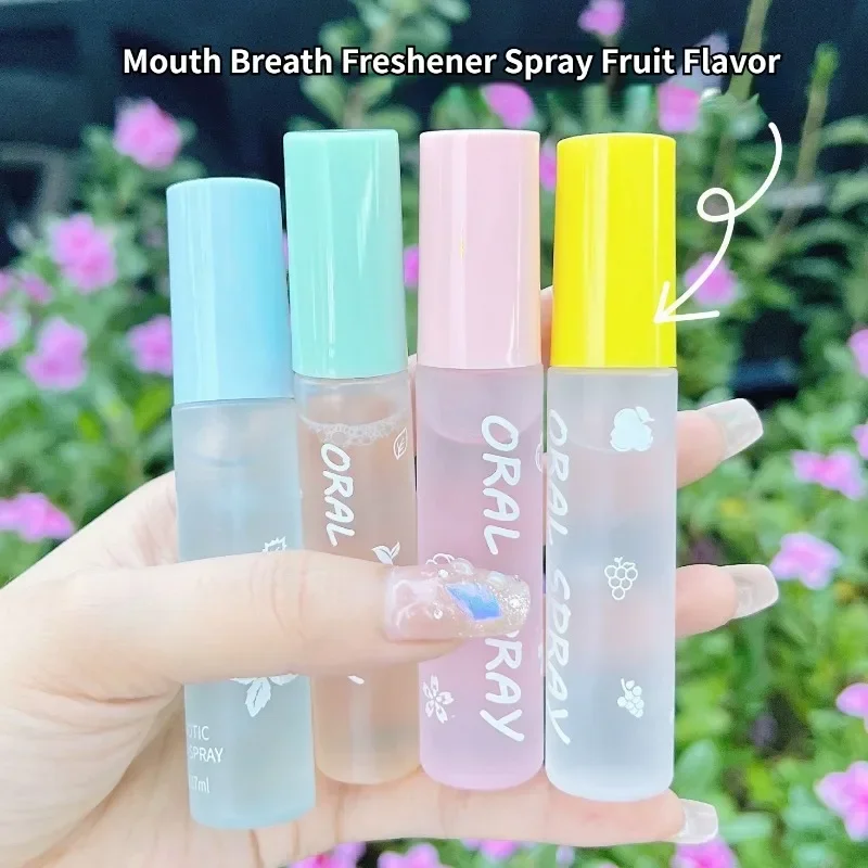 

Mouth Breath Freshener Spray Fruit Flavor Portable Anti Odor Halitosis Treatment Refreshing Care Long Lasting Fragrance Sprayner