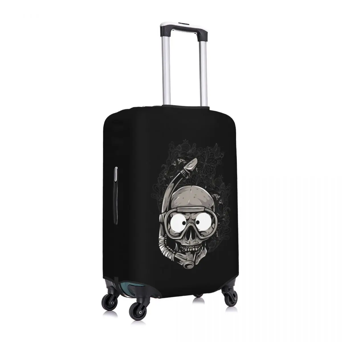 Custom Funny Scuba Skull Dive Diver Luggage Cover Protector Elastic Travel Suitcase Covers