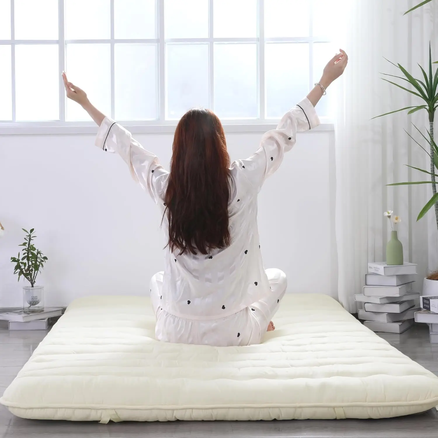 Futonmatras Japanse Vloermatras Full Size, Dikker 4 "Oprolbare Matras Tatami Mat Slaapkussen, Vloerbed Voor Adul