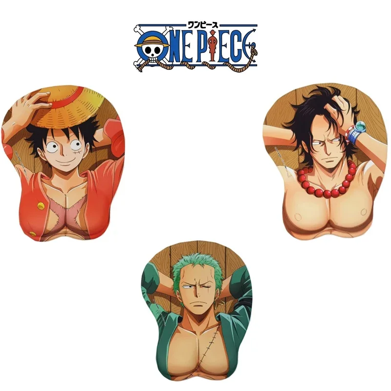 NEW One Piece Monkey D.Luffy Robin Zoro Ace Mihawk Silicone Wrist Mouse Pad Anime Memory Foam Mouse Keyboard 3D Hand Bowl Holder