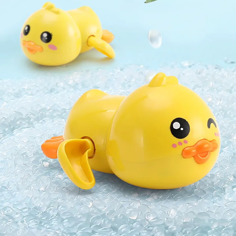 Baby bath toys for children water play small yellow duck swimming baby kids play with water duckling small turtle boys and girls