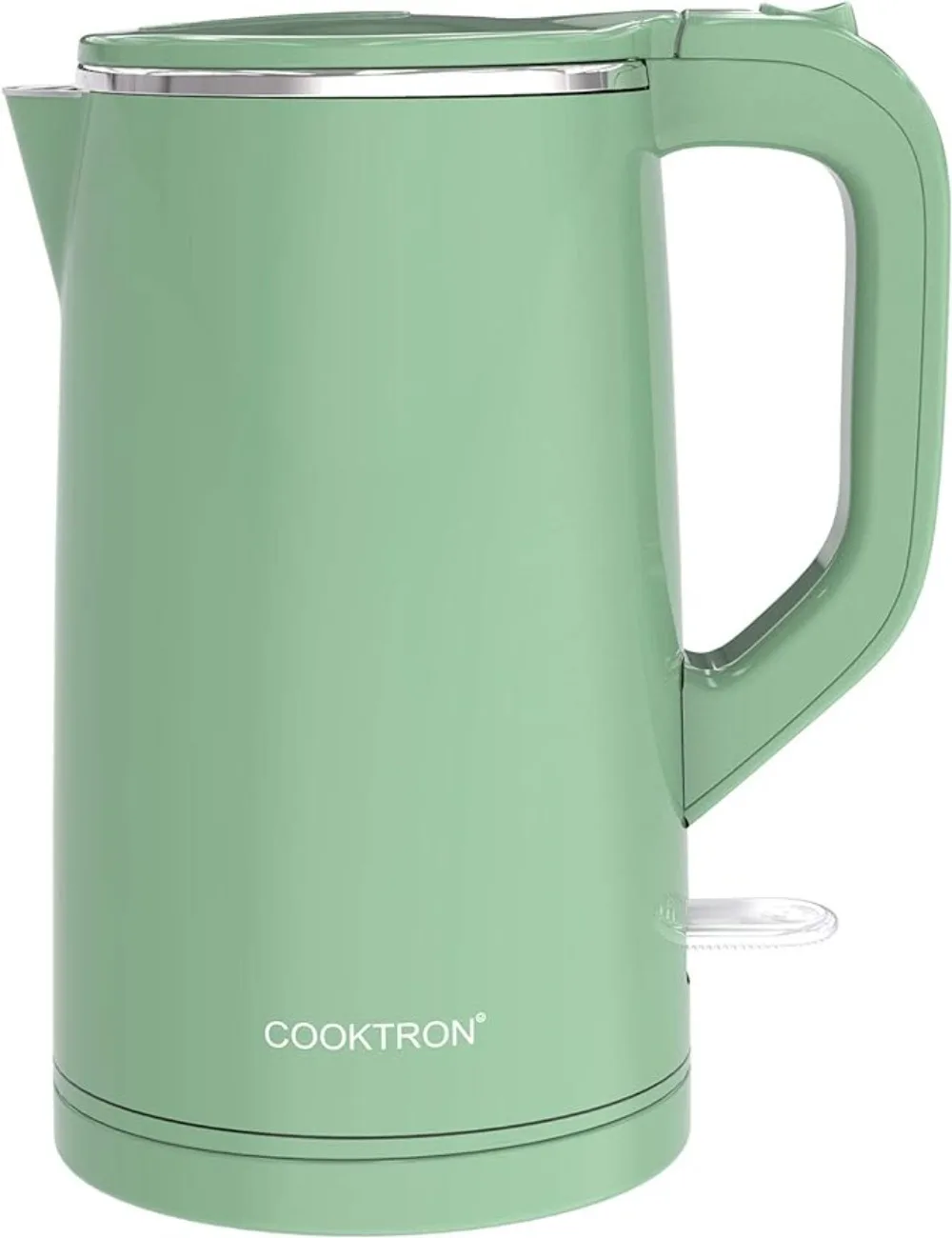 

1.7L Silent Electric Kettle, Double Wall Water Heater 1500 Watt Rapid Boil, Green