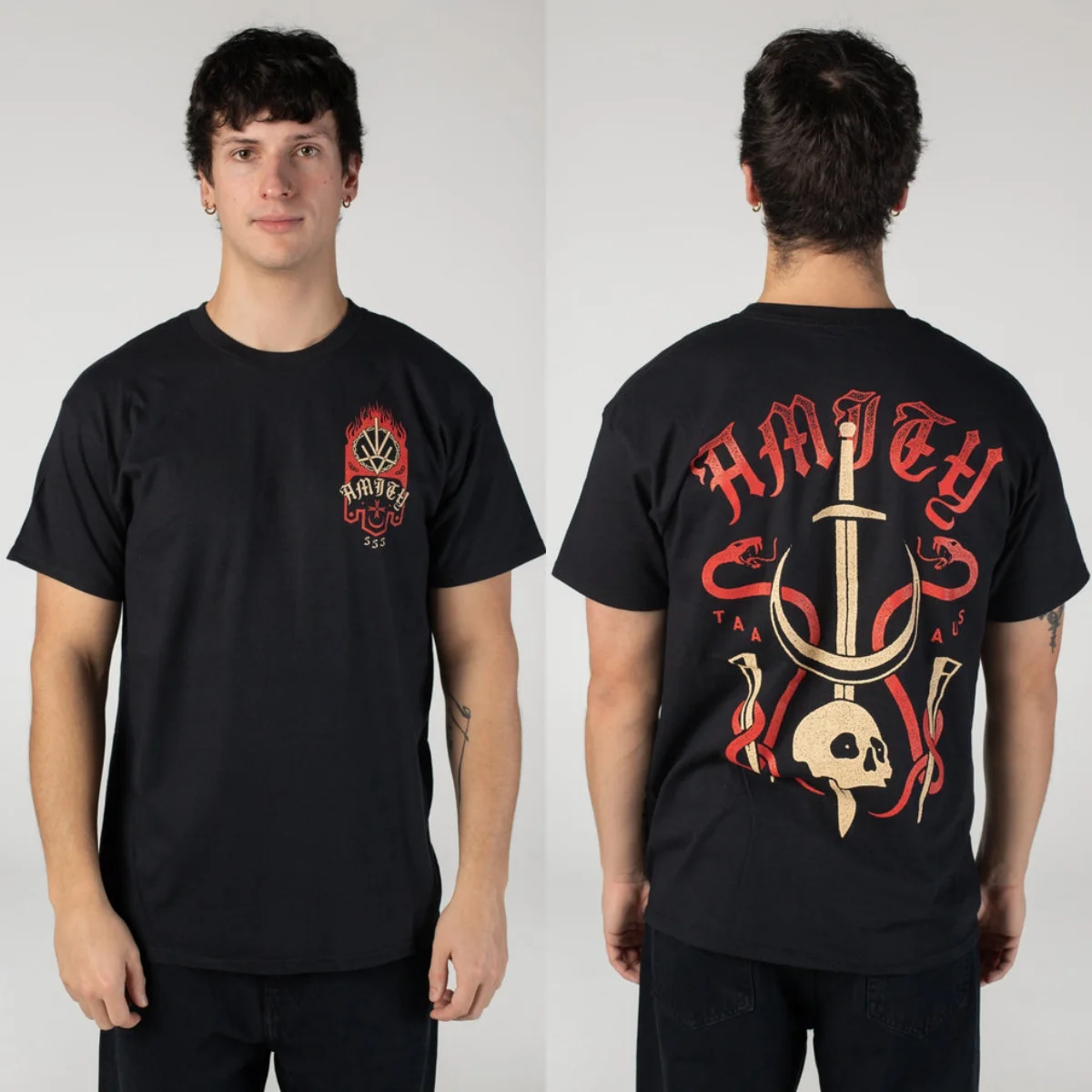Neues The Amity Affliction Grafik-Baumwoll-T-Shirt, Unisex, Sommer, kurzärmelig, modisches Marken-T-Shirt, luxuriöses, lässiges Vintage-T-Shirt – Detail 2