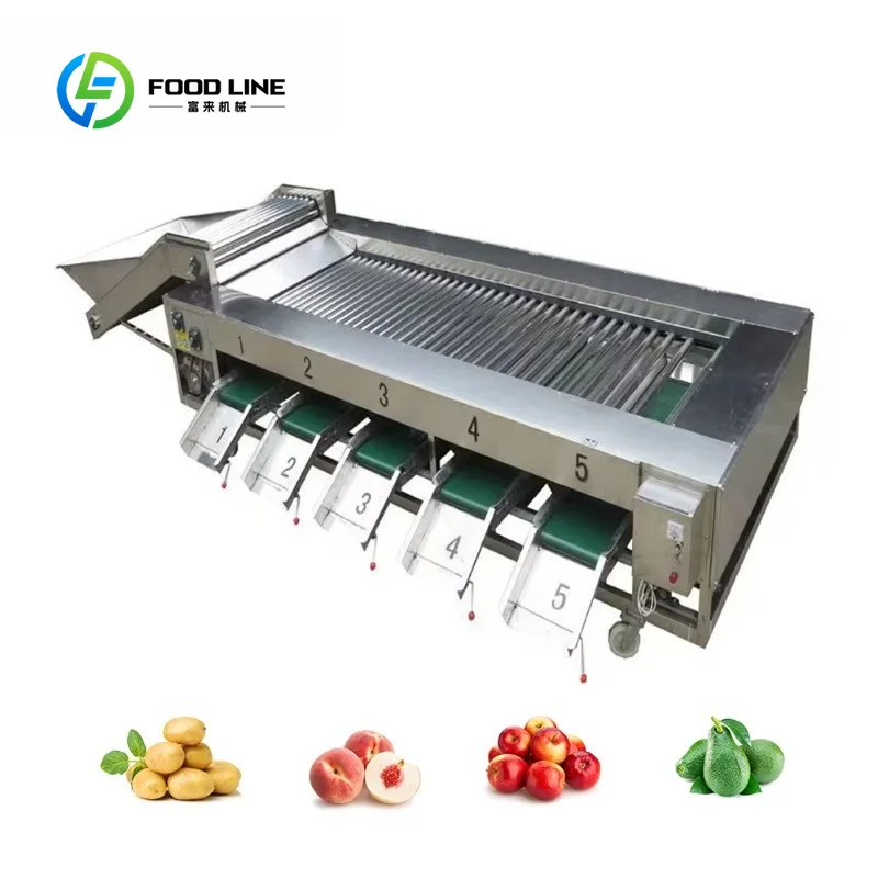 Automatic Vegetable Fruit Sorting Machine Garlic Onion Potato Apple Roller Sorter High Precision Grading Equipment Customized