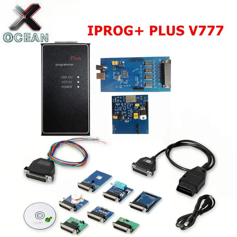 IPROG+ Plus V777 Full Adapters Support IMMO/Mileage/Airbag Reset  Replace Tango CarProg Digiprog3 iprog plus has more scripts