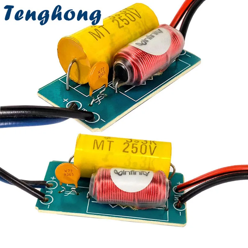 Tenghong 2 szt. Głośniki wysokotonowe Pure Audio z filtrami krzyżowymi 40W 4/6 Ohm, samochodowy tweeter, modyfikowany filtr 1-drożny, dzielnik częstotliwości DIY