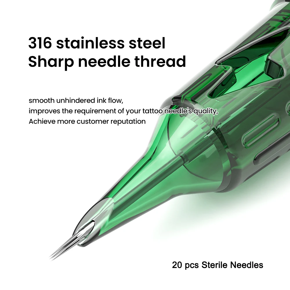 JZ TUMAlab 【JZ Tattoo Machine Store】خراطيش الوشم الإبر الفنان الضروريات 20 قطعة نموذج كامل عالية الجودة الوشم إبرة الطبية الفولاذ المقاوم للصدأ الصف #3