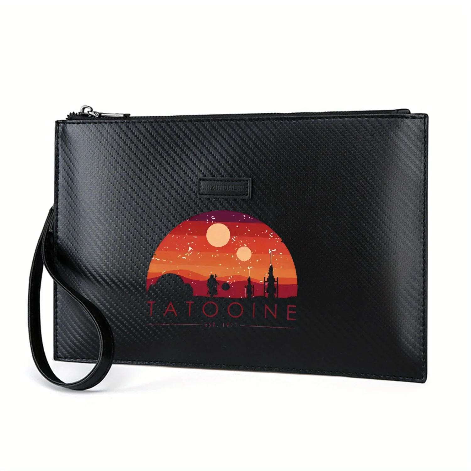 

Tatooine sunset Twin Suns силуэт пустыни Элегантная мужская сумка из искусственной кожи с принтом Модная и практичная для повседневной носки