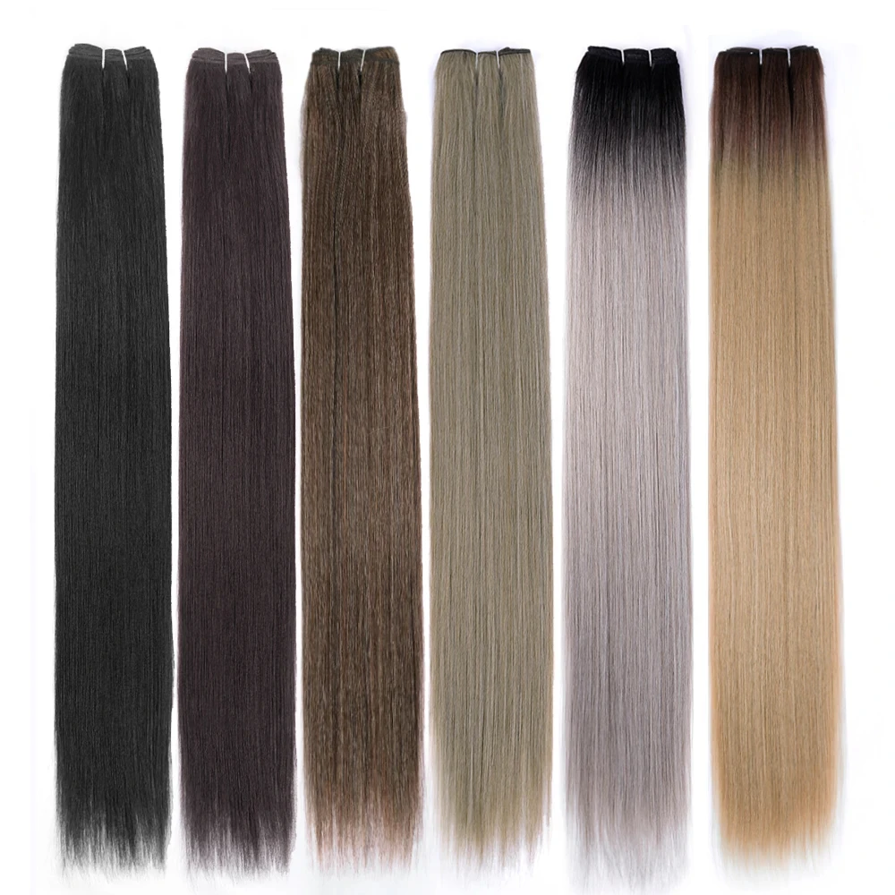 

26 Inch Long Straight Pony Hair Bundles Crochet Braids Hair Synthetic Braiding Hair Ombre Brown Soft Crochet Hair Extensions