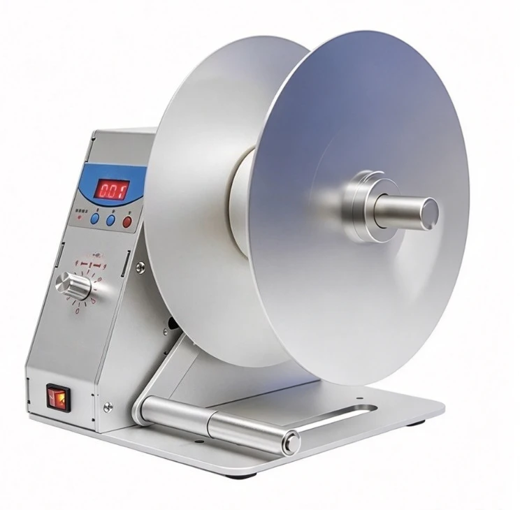110V 220V Automatic Label Rewinder Machine Adjustable Speed Bidirectional Barcode Sticker Winding Tool for Warehouse Office
