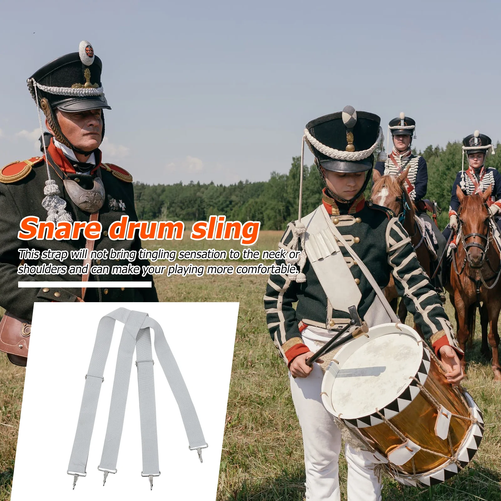 1 قطعة حزام طبل كمين قابل للتعديل حزام كتف عريض غير قابل للانزلاق استبدال مريح طبل حبال ملحقات الآلات الموسيقية #2