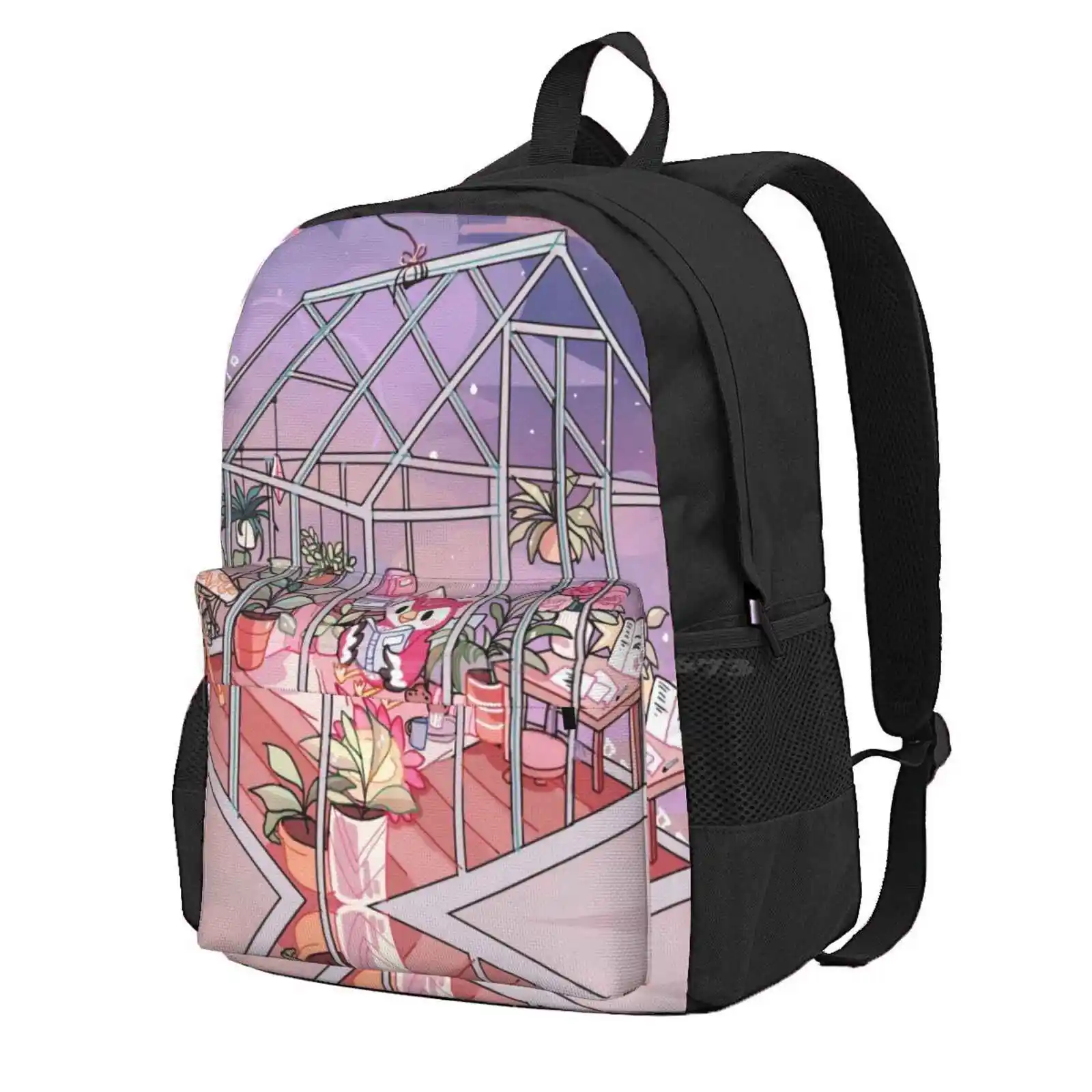 

Теплица, лидер продаж, школьный рюкзак, модные сумки, природа, растения, небо, эстетика, видеоигра, Fanart, игровая теплица с градиентом