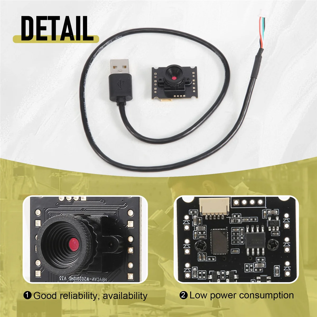 USB-cameramodule OV9726 CMOS 1MP 50-graden lens USB IP-cameramodule voor Windows Android- en Linux-systeem