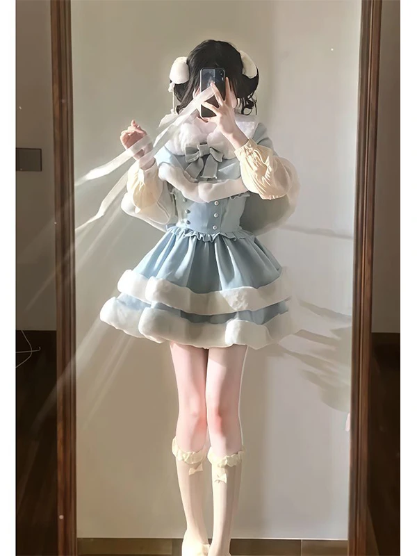 cute-furry-lolita-irt-under-skirt-with-bowknot-coat-puffy-skirt-for-women-winter-season-han-yang-sle-anime-gng-cosplay