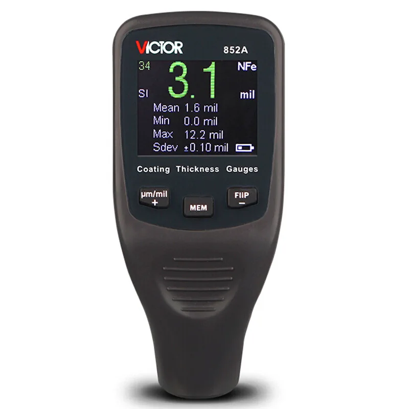 VC852A Coating Thickness Gauge, Zinc‑coating & Car Paint Film Tester, Paint Thickness Detector