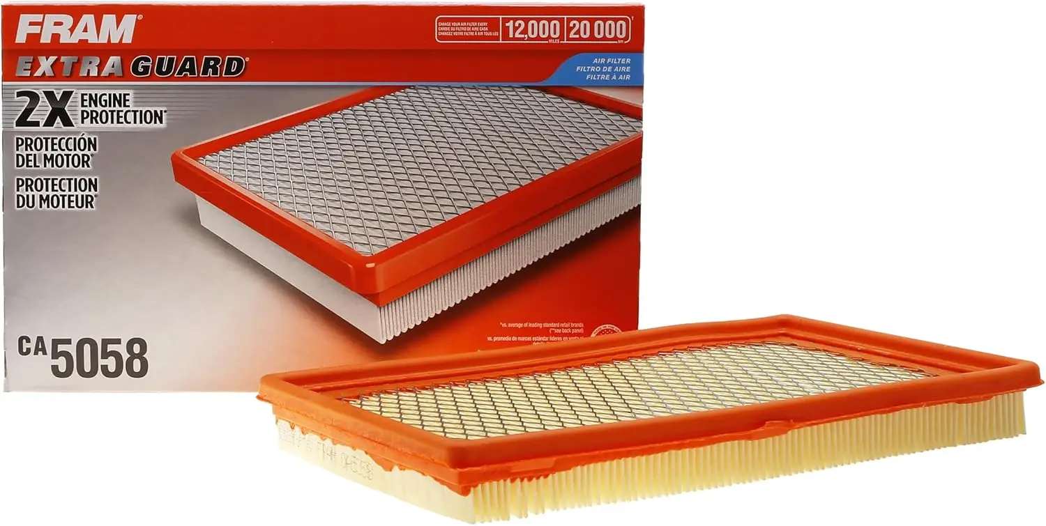 

Extra Guard CA5058 Replacement Engine Air Filter for Select Ford, Mazda, Mercury and Lincoln Models, Provides Up to 12 Months or