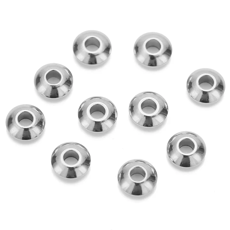 20/50pcs Stainless Steel Double Flat Spacer Beads 4mm 6mm 8mm Gold Color Loose Charms Beads for Bracelet DIY Jewelry Making
