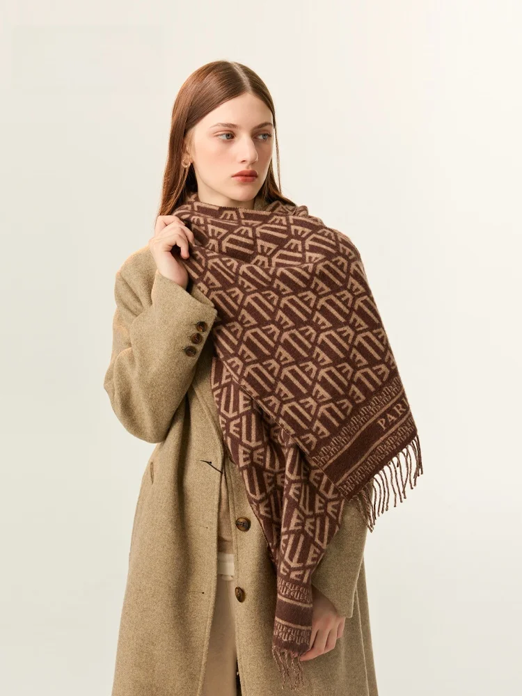 elle-pure-wool-scarf-women's-autumn-winter-thick-warm-fashion-high-end-feel-embroidered-tassel-ribbon-gift-box-set