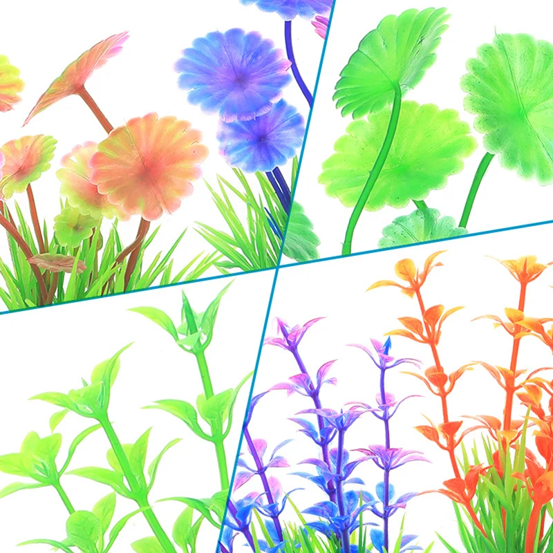 Simulación de plantas artificiales, decoración de acuario, hierba subacuática de plástico, accesorios para acuario, adorno decorativo para pecera