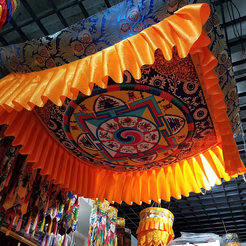 Buddha hall Temple decoration Buddhism family Shrine Embroidery Hanging ceiling TOP Altar buddha statue Mandala umbrella cover