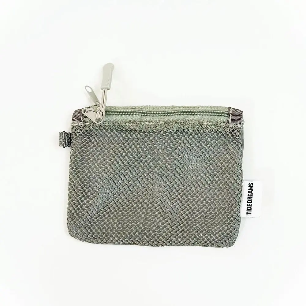 Double Zipper Mesh Storage Bag Double-layer Space Saving Mini Makeup Pouch Large Capacity Visible Travel Cosmetic Organizer Key