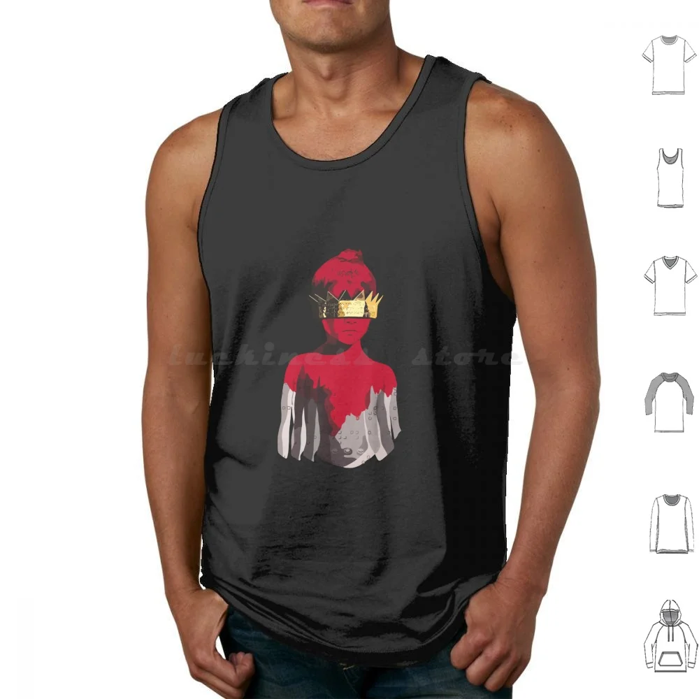 Anti Tank Tops Vest Sleeveless Anti Album Music Song Fenty Pop Crown Red Gold Album Art Boy Singer