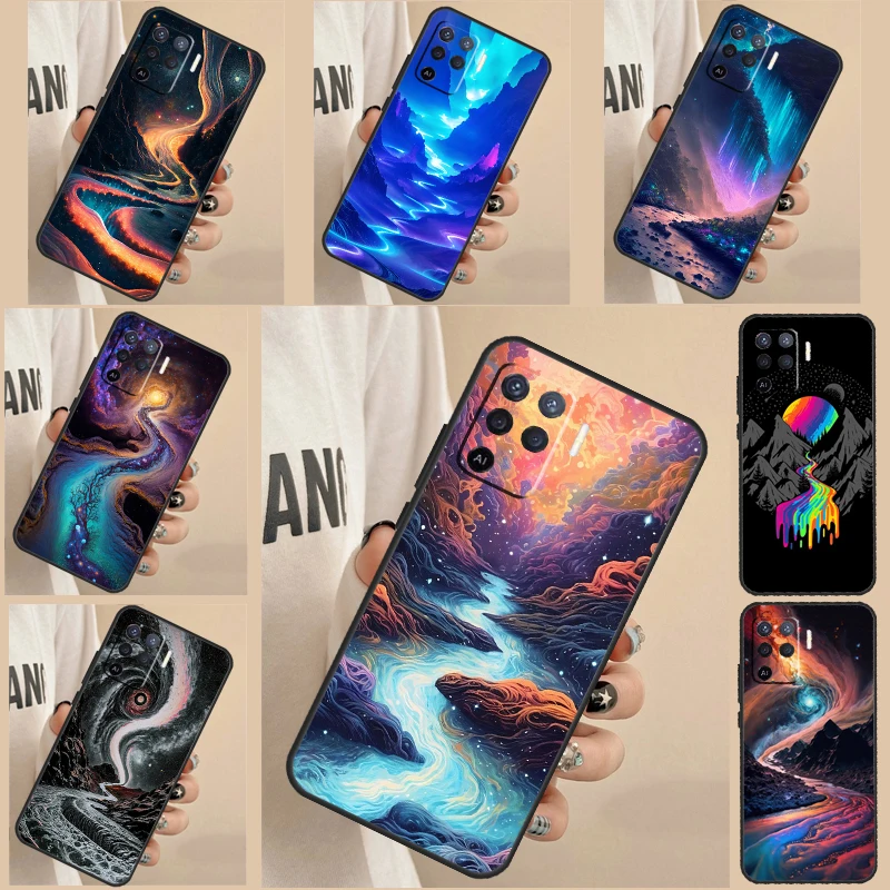 Cosmic River For OPPO A78 A98 A58 A17 A77 A74 A94 A15 A16 A52 A72 A91 A76 A96 A5 A9 A54 A57 S A53S Case