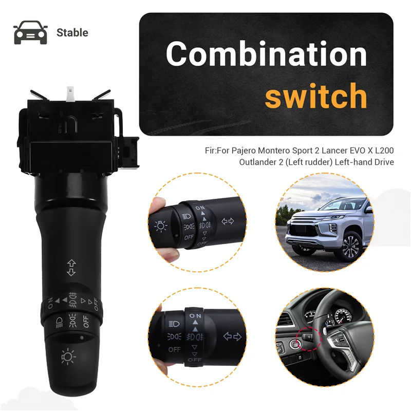 

ABXN-8614A228 Turn Signal Lights Combination Switch For Mitsubishi Pajero Montero Sport 2 Lancer EVO X L200 Outlander 2(LHD)