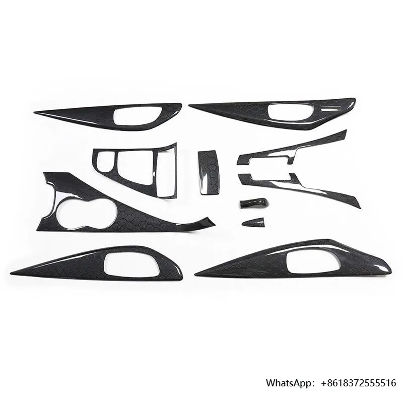 

Q50 Q50L Interior for Infiniti Honeycomb Carbon Fiber 11Pcs a Set Carbon Fiber Display Panel Rear and Front Door Plates 2014- on