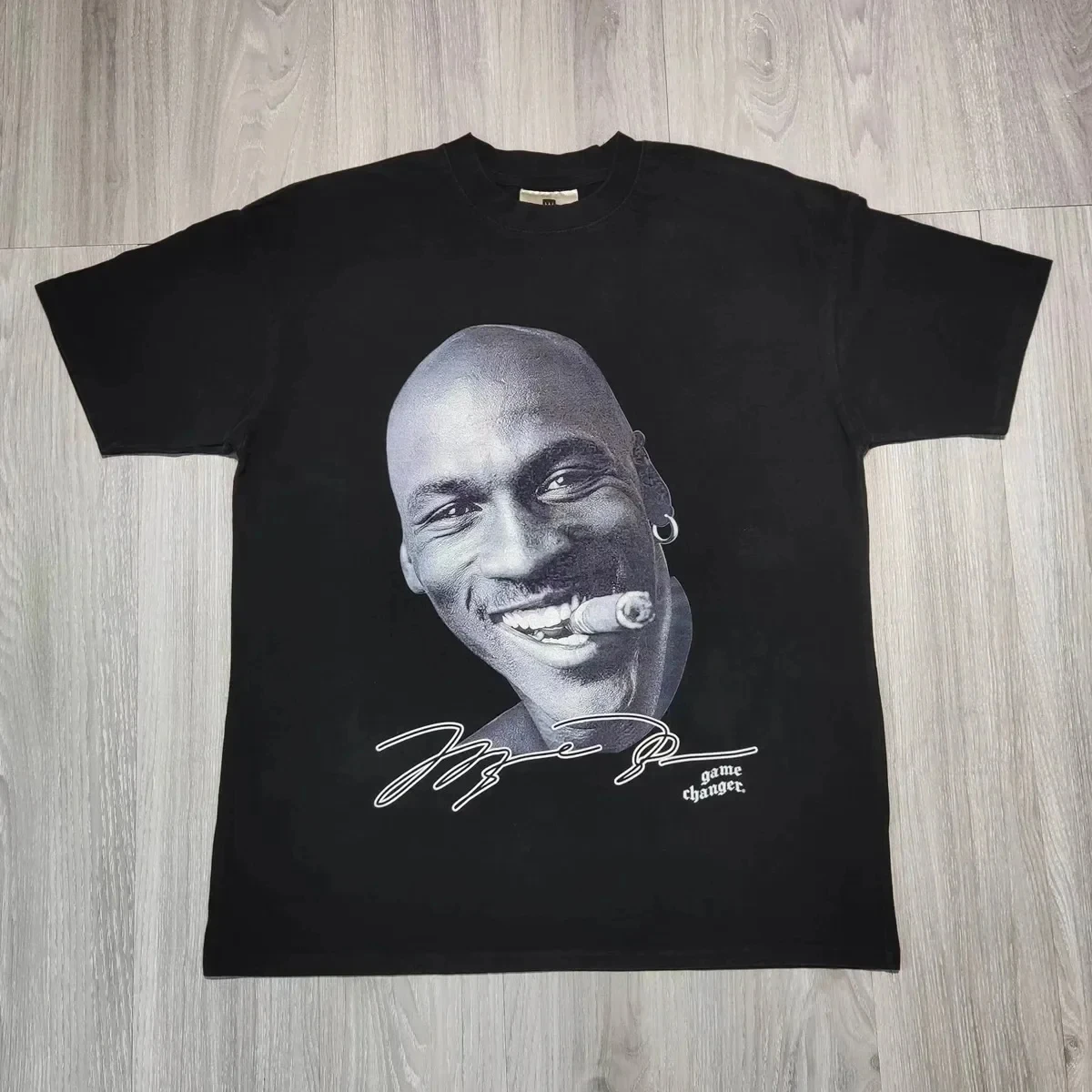 2025 Summer Basketball Star Retro Short-Sleeved Big Head Graphic Print T-Shirt Men's Short-Sleeved Summer Street Sports T-Shirt