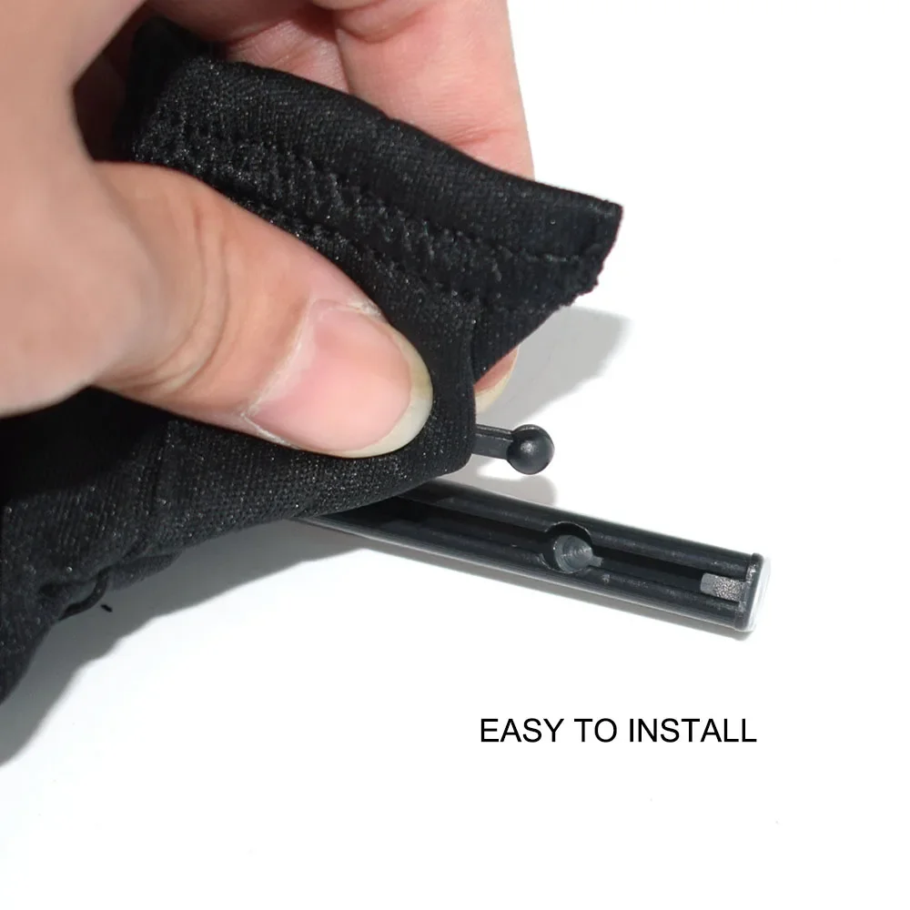 2 x 50L Stretchable Aluminum Rail Car Side Window Sunshade Curtain Auto Window Sun Visor With Elastic Cord - Black/Beige/Gray