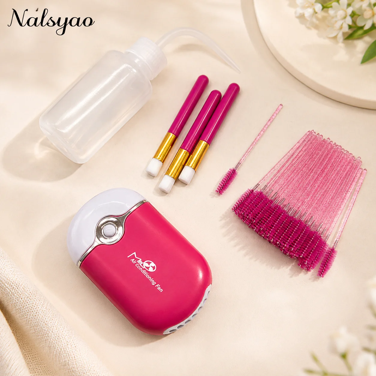Wimpern ventilator Wimpern verlängerung liefert mit USB Mini tragbaren Wimpern trockner Shampoo Bürste Mascara Bürsten Kunststoff Wasch flasche