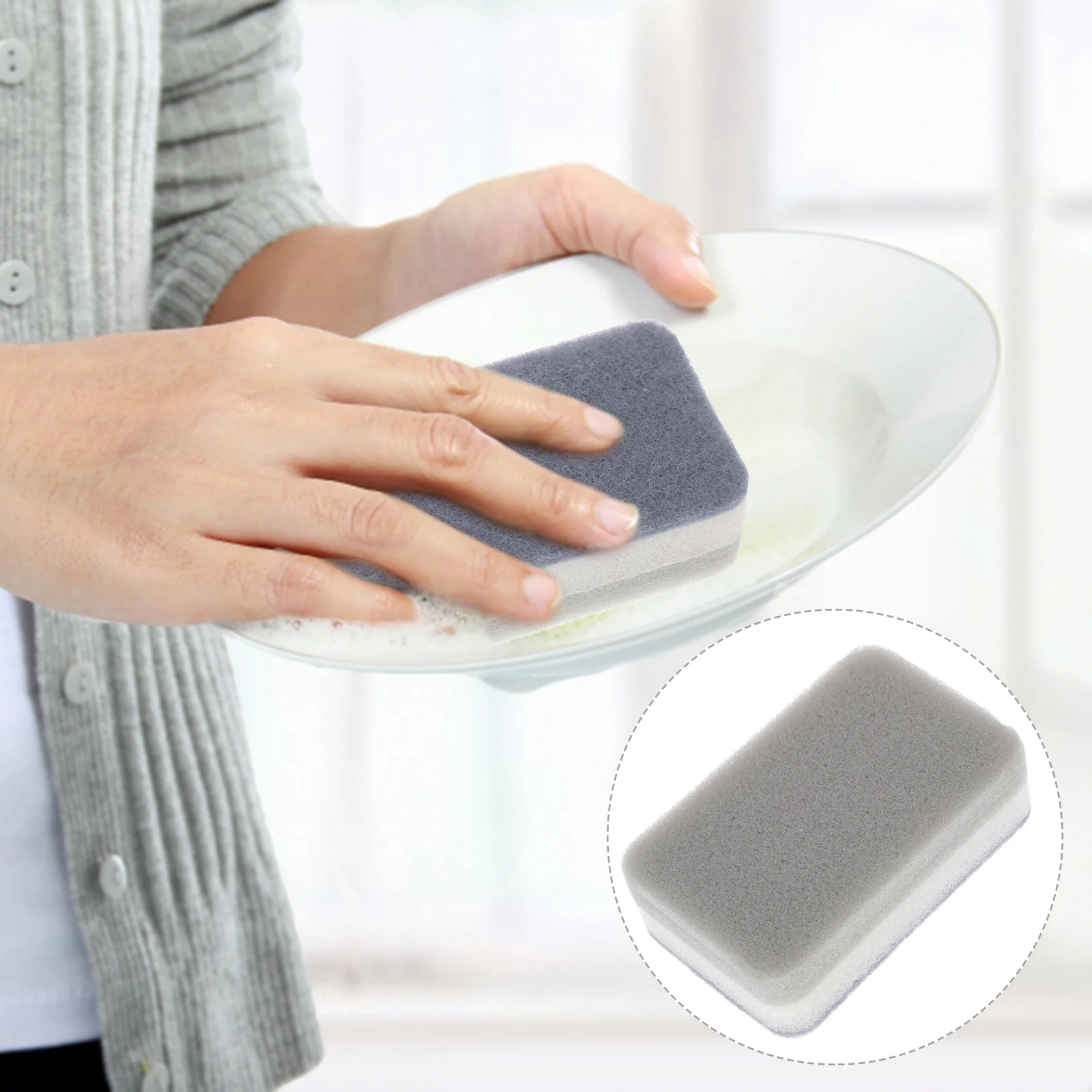 10 Pcs Three-Layer Scouring Sponge Tableware Cleaning Scrub Brush Detergent Scrubber Dad Washing