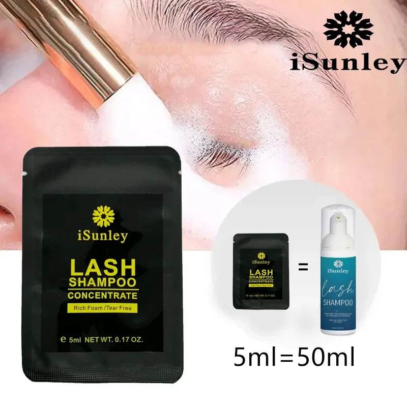 iSunley Lash Super Concentrate Mousse Eyelash Shampoo Gentle Cleansing Grafting Foam Extension Eyelashes 5ml Makeup Tool Mascara