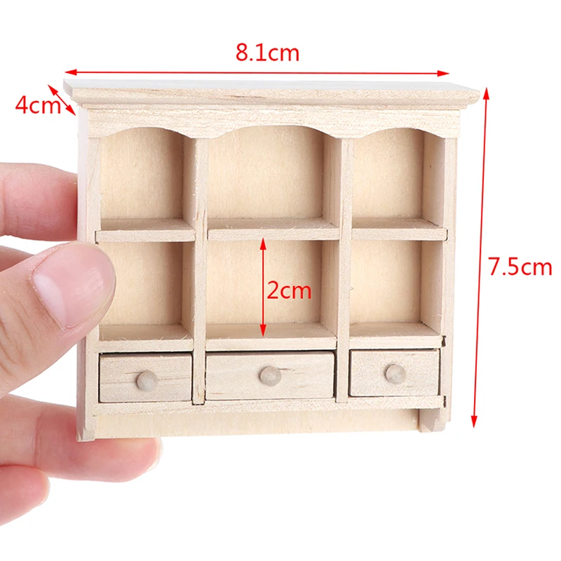 1pc antike Puppenhaus Mini Möbel Holz schrank Regal Display Schrank Spielzeug für Kinder Puppenhaus Dekoration Zubehör