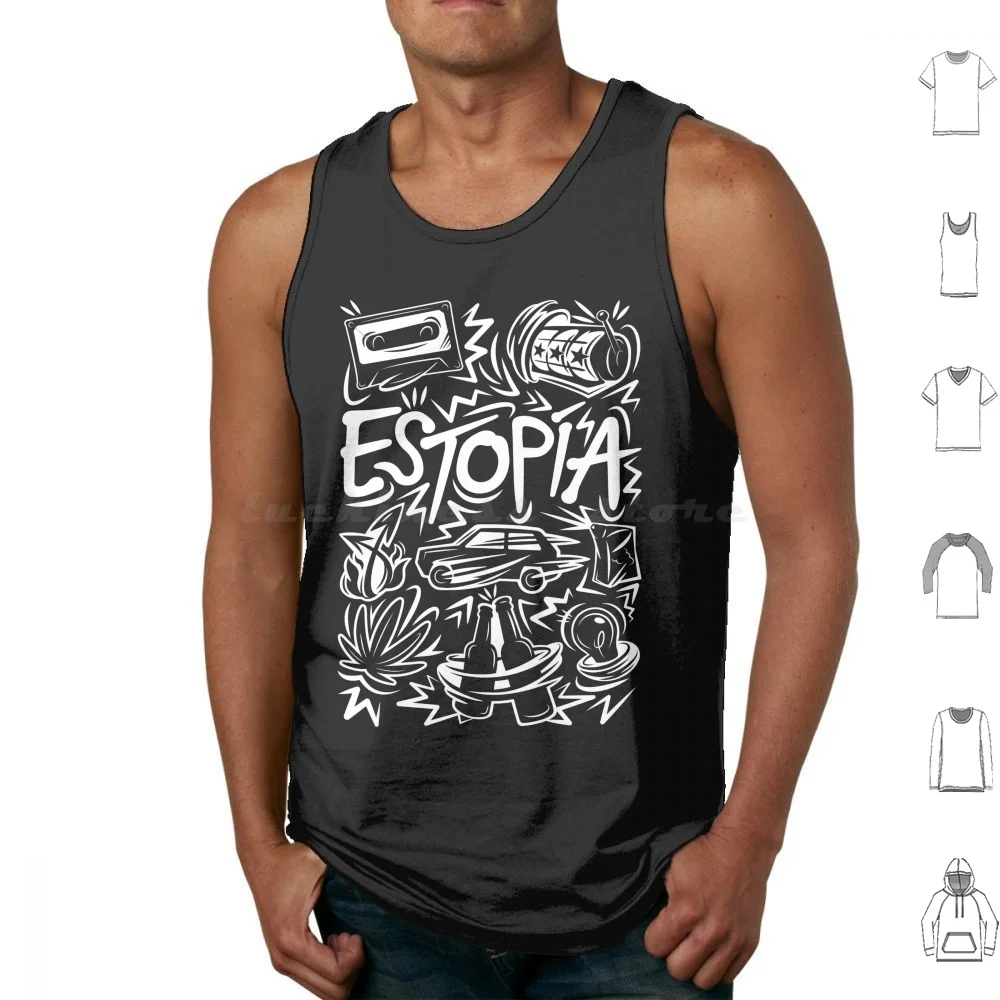 Estopía : Estopa 25th Anniversary Tour Tank Tops Vest Sleeveless Estopy Tow Estopia David Mu ? Oz Jose Mu ? Oz Stoppic World