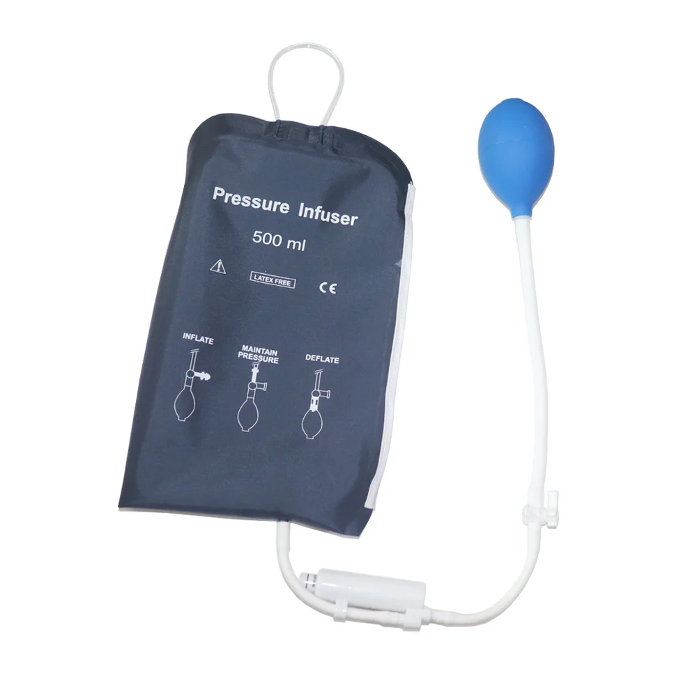 كيس ضخ الضغط، مع عرض الضغط، 500 مل، أزرق داكن، شبكة خلفية #3