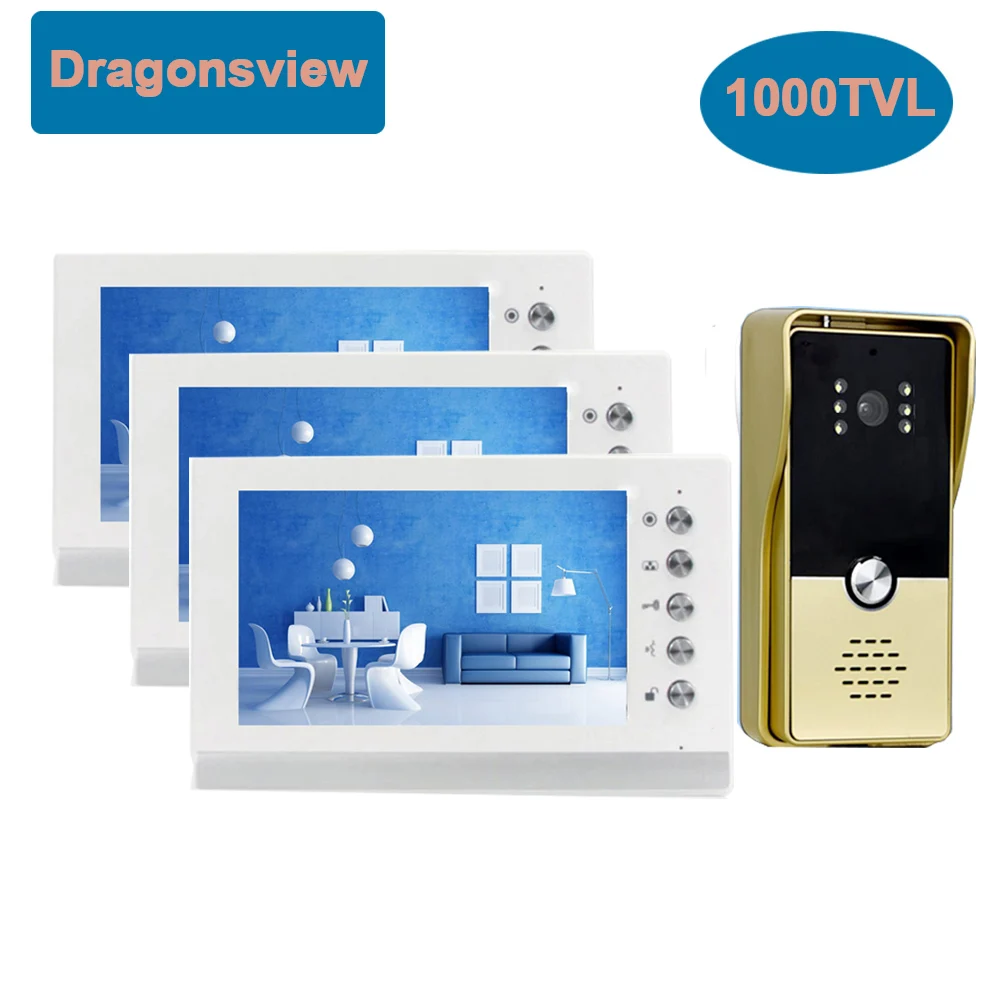 Dragonsview 7 Inch Wired Video Door Phone Intercom System for Home with Doorbell Camera Monitoring Gate Unlock