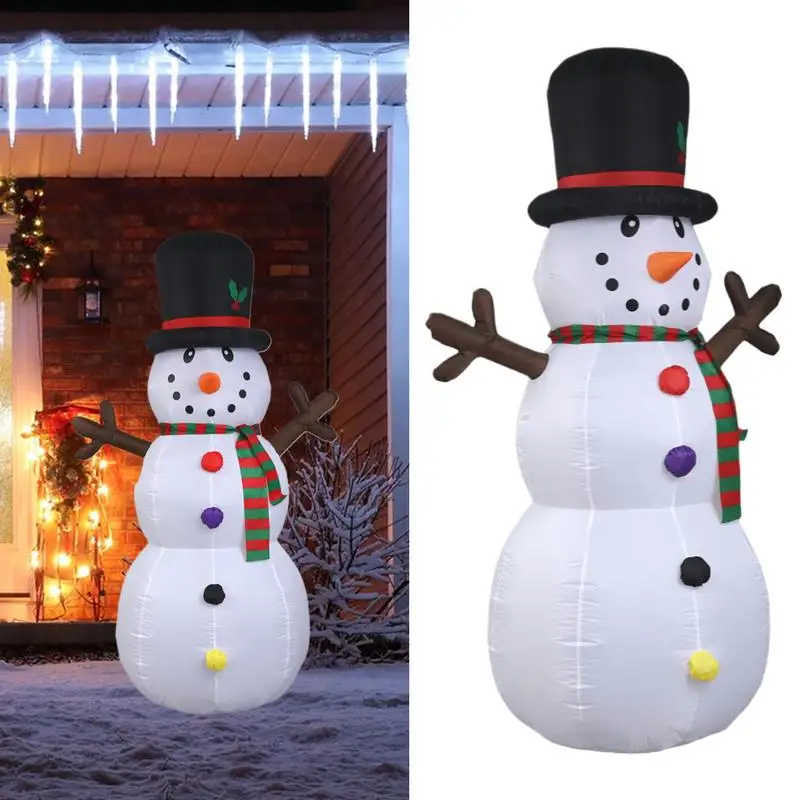 240cm Inflatable Snowman Giant Christmas Inflatables With Lights Christmas Yard Decorative Snowman Outdoor Yard Display Decor