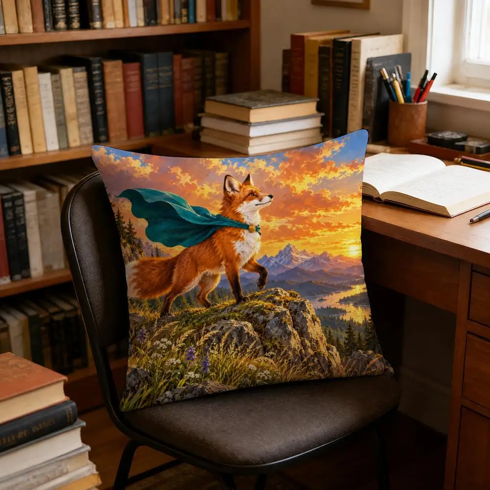 Animals Grassy Hilltop Scenic Valley Cushion Cover Soft Short Pillow Cases Hidden Zipper Cutecore Sofa Bedroom Home Decor Gift 4