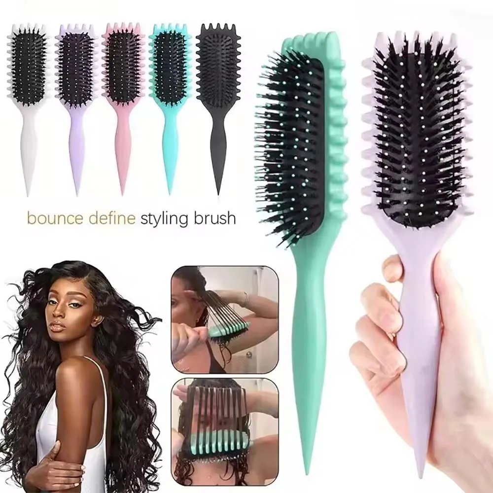 

Salon Styling Curly Hair Styling Brush Curl Hair Brush for Combing and Shaping Men's and Women's Curls Reduce Pulling Tools