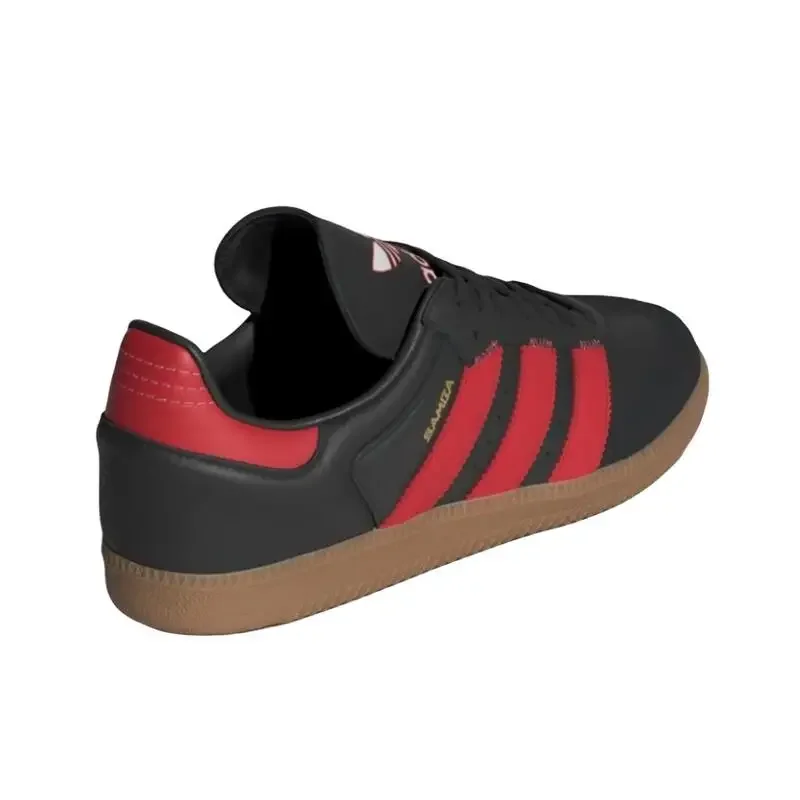 アディダス オリジナルス サンバ OG ユニセックス ブラック レッド スポーツ ファッション滑り止め着用クラシック ボード シューズ道徳トレーニング シューズ