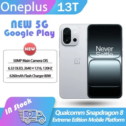 Unlocked OnePlus 13T 5G Snapdragon 8 Elite 6.32 inch FHD+ 2640X1216 120Hz OLED 80W SUPERVOOC 6260mAh NFC OTA 50MP Google Play